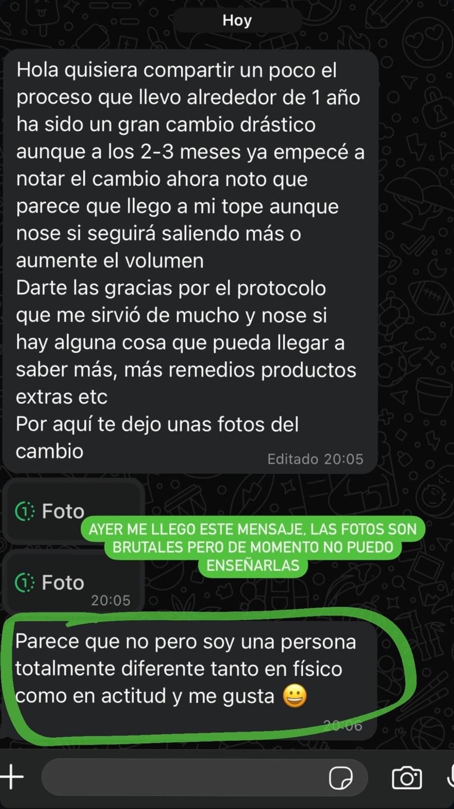 Mensaje real de Alumno del protocolo