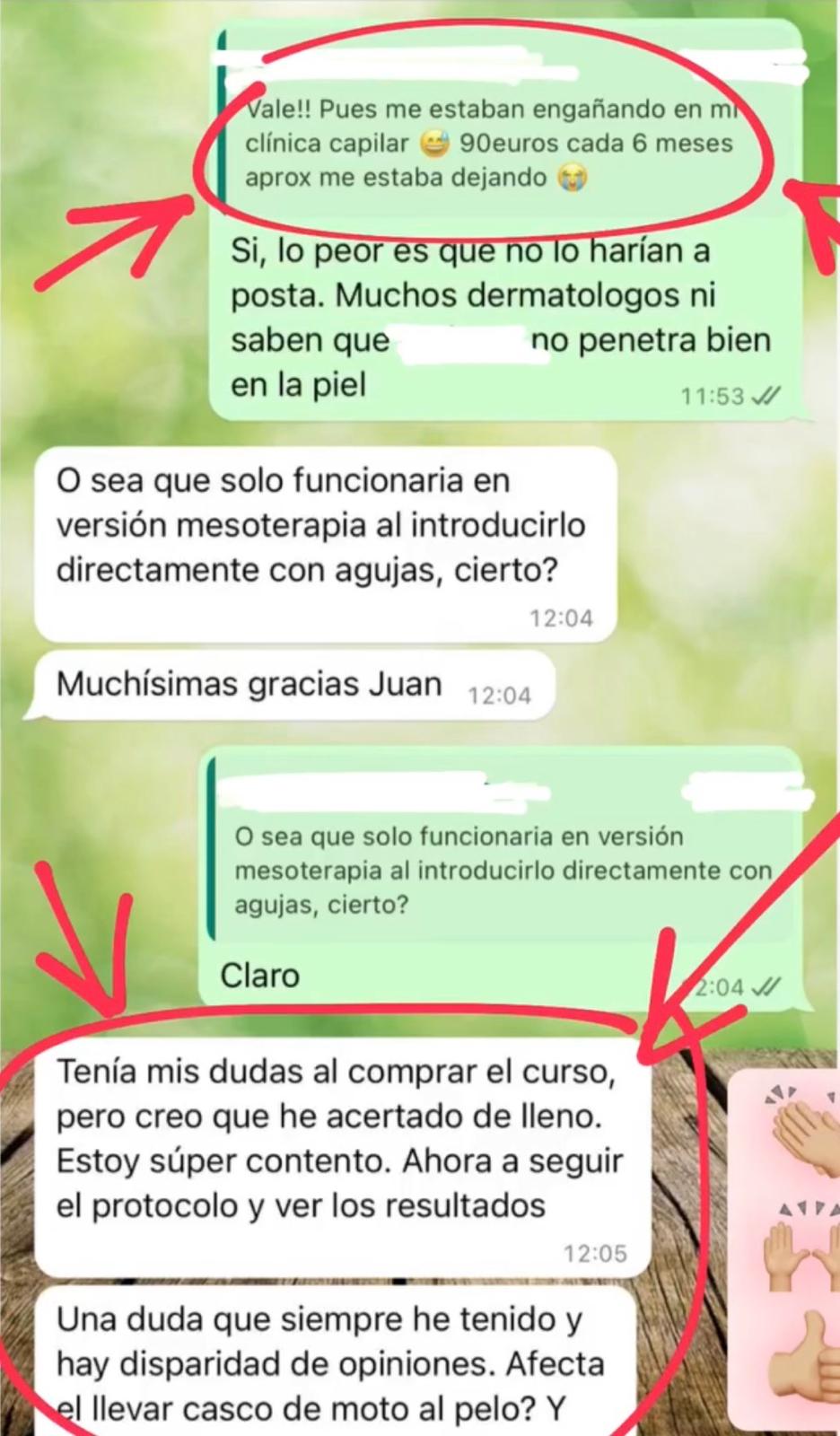 Mensaje real de Alumno del protocolo