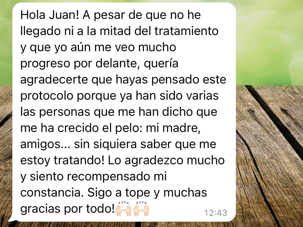 Evolución real: Alumno del protocolo